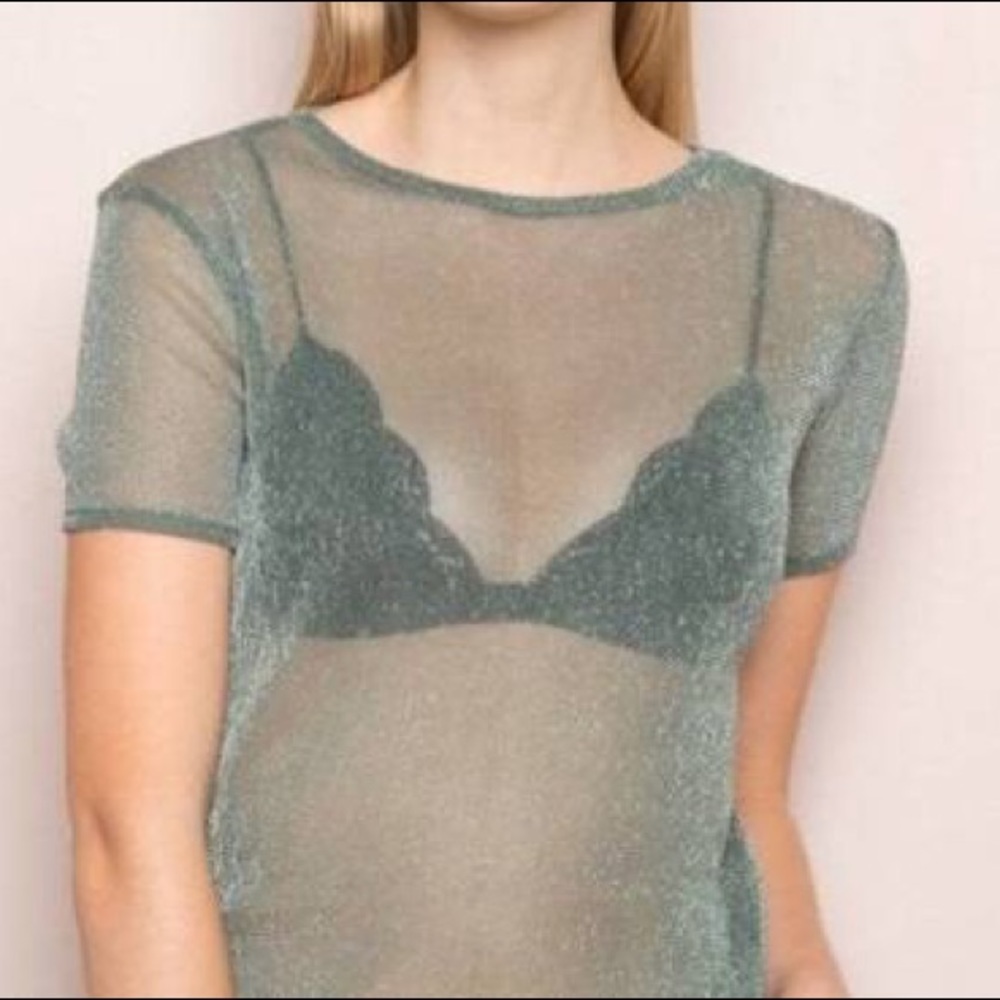 sheer green brandy top